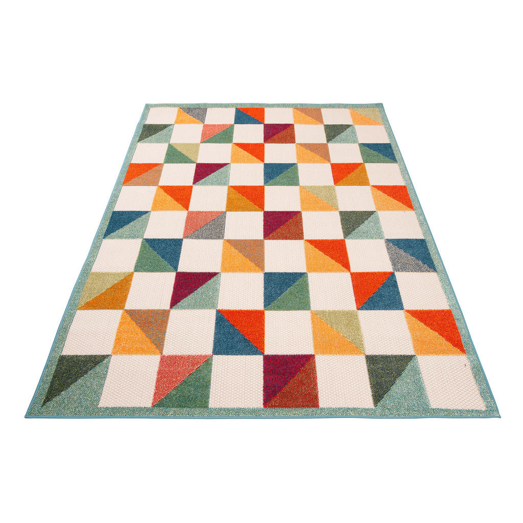Thumbnail - Mazovia Teppich, Mehrfarbig, Creme, Textil, Kariert, Rechteckig, 120x170 cm, Oeko-Tex® Standard 100, Teppiche & Böden, T...