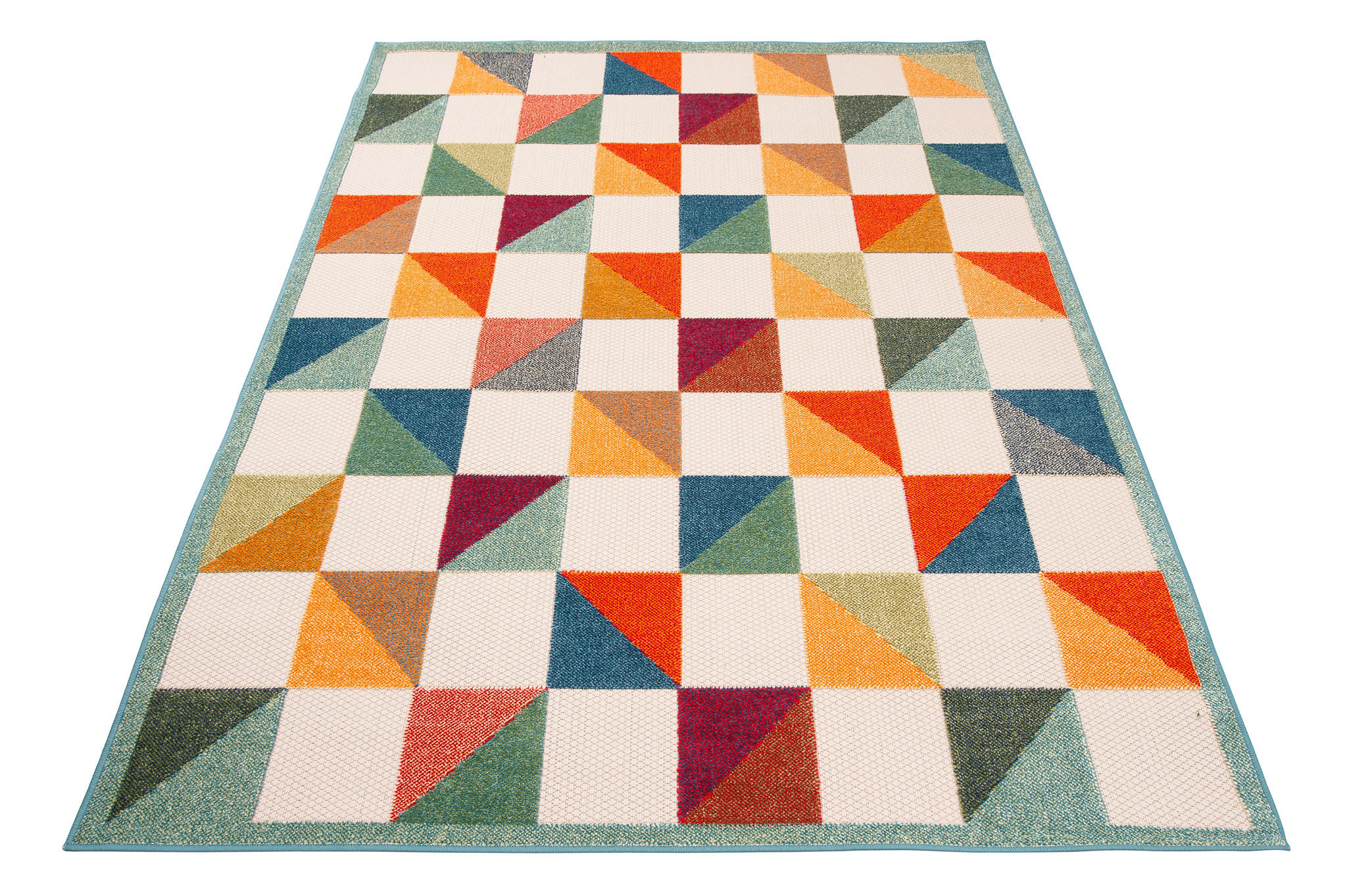 Thumbnail - Mazovia Teppich, Mehrfarbig, Creme, Textil, Kariert, Rechteckig, 80x150 cm, Oeko-Tex® Standard 100, Teppiche & Böden, Te...