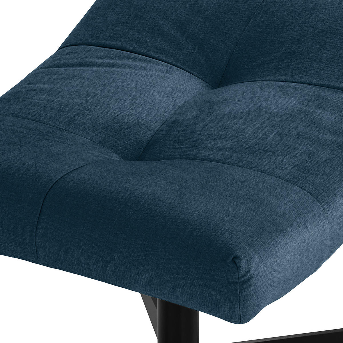 POLSTERHOCKER - Schwarz/Dunkelblau, Textil/Metall (67/47/50cm) - home24