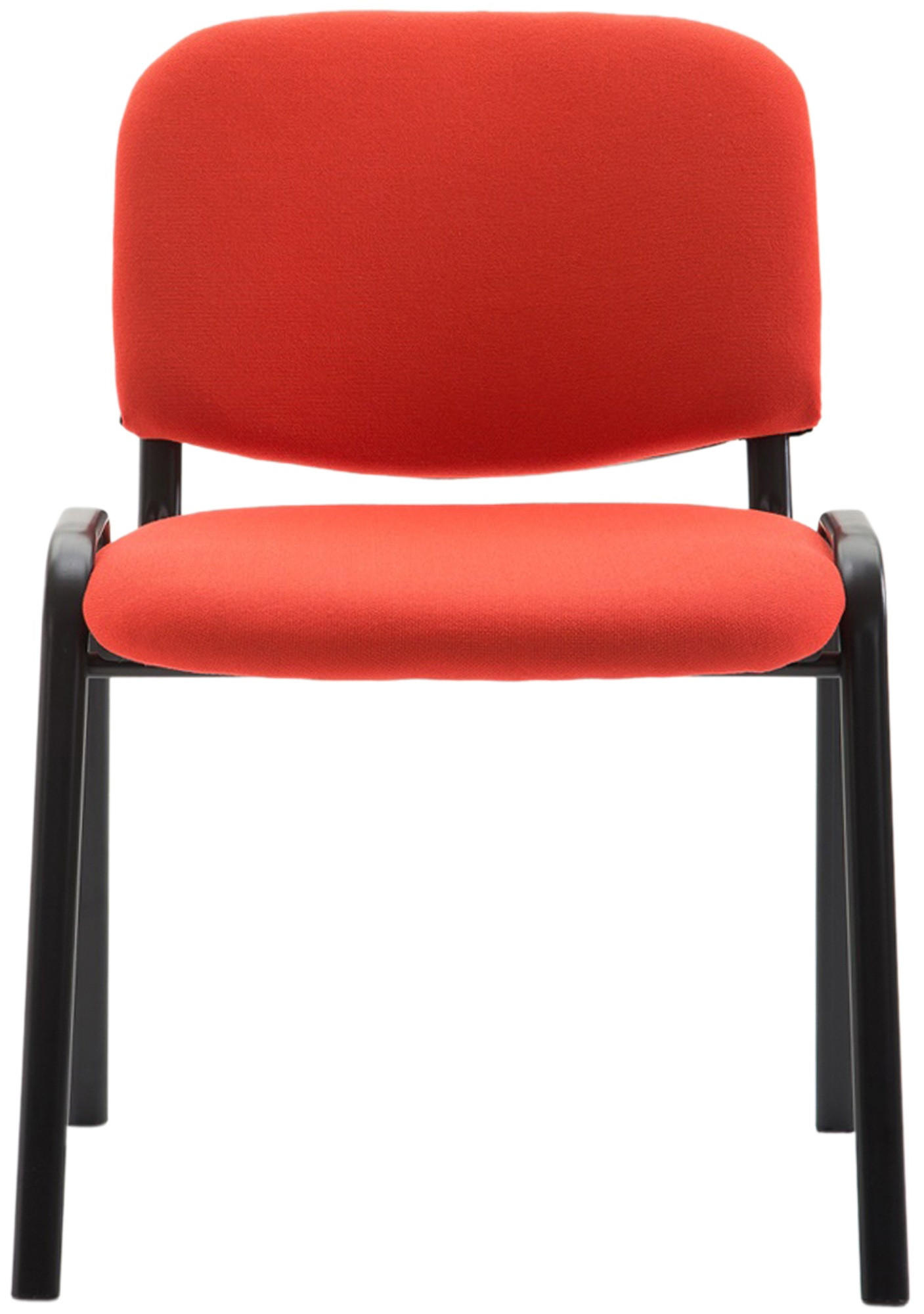 BESUCHERSTUHL Stoff Rot - Rot/Schwarz, Textil/Metall (53/83/53cm) - CLP