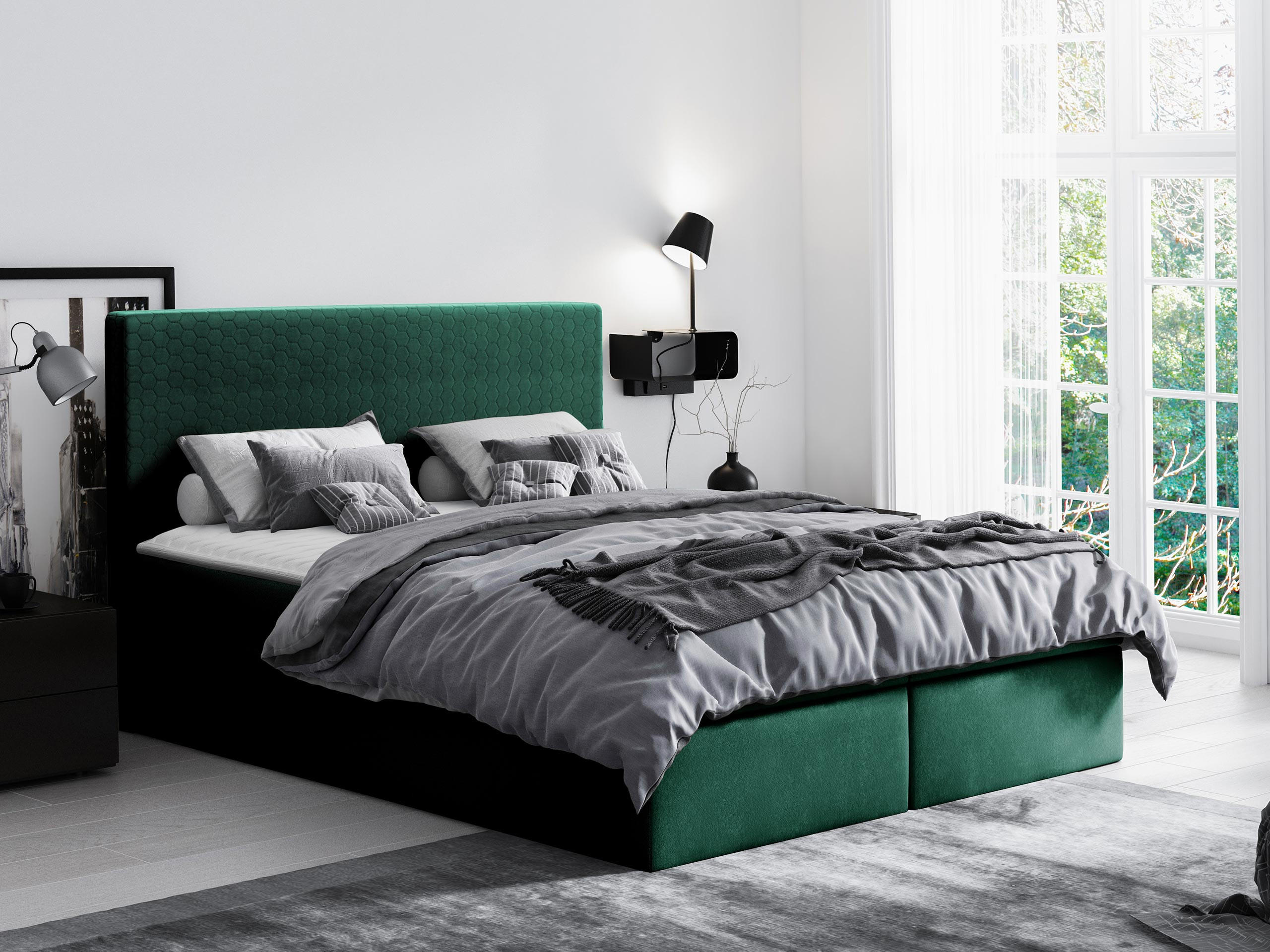 BOXBETT Cosmo - Grün, Holz (120/200cm) - MIRJAN24