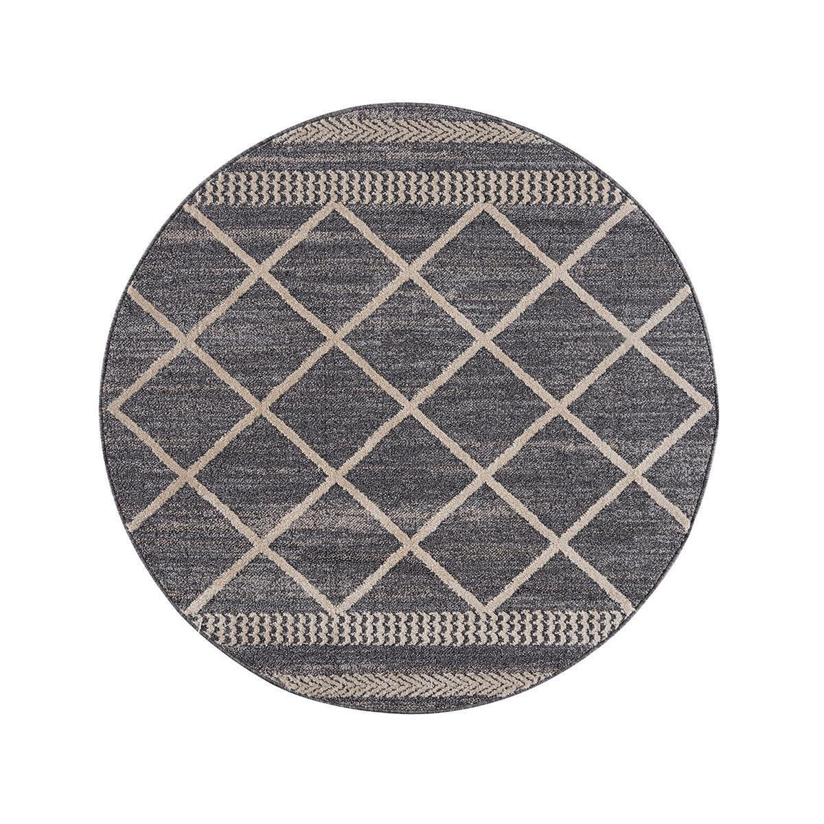 KURZFLOR-TEPPICH Art 2645 Grau 120x120 cm rund - Grau, Textil (120/120cm) - carpet city