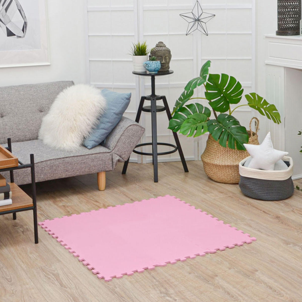 SPIELMATTE ab Null - 90 cm Baby Puzzlematte Pink - Pink, Kunststoff (30/30cm) - Littletom