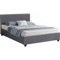 BETT carla Grau - Grau, Textil (200/160cm) - Habitat Garten