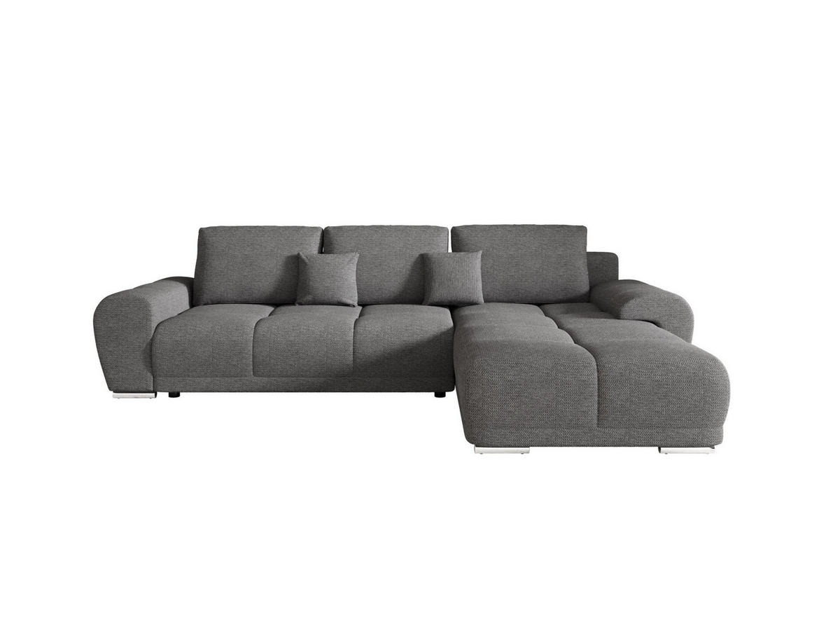 ECKSOFA BEGA L Rechts ARAGON 93 mit Schlaffunktion - Grau, Textil (289/185cm) - Bedante