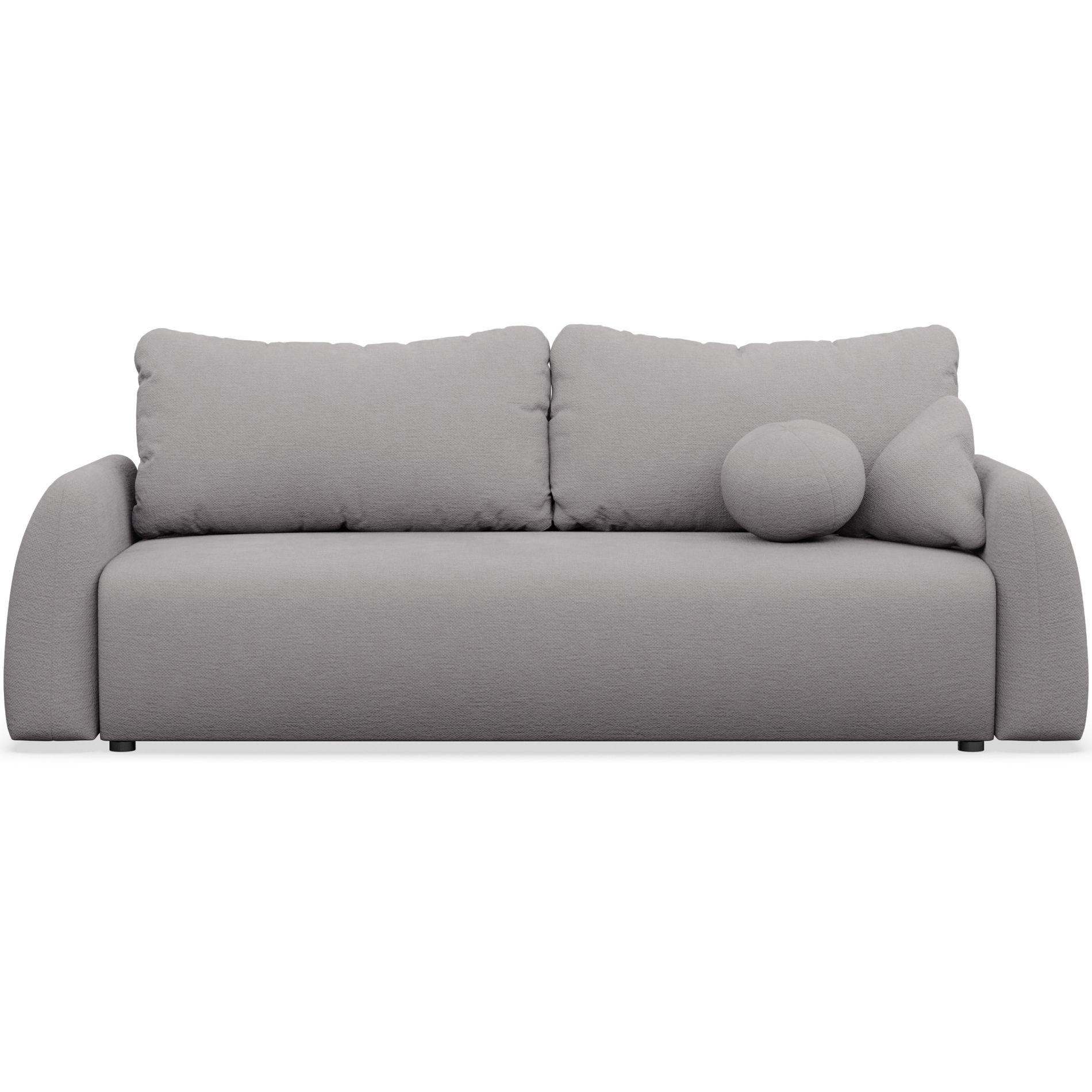 3-SITZER SOFA Nubelle Grau Chenille-Bezug, wasserabweisend - Schwarz/Grau, Kunststoff/Textil (244/85/93cm) - Selsey