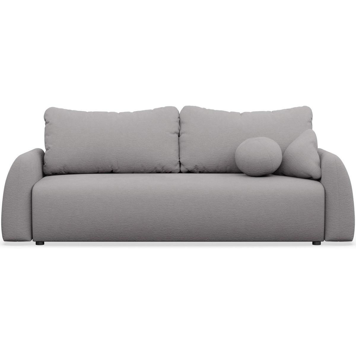 3-SITZER SOFA Nubelle Grau Chenille-Bezug, wasserabweisend - Schwarz/Grau, Kunststoff/Textil (244/85/93cm) - Selsey