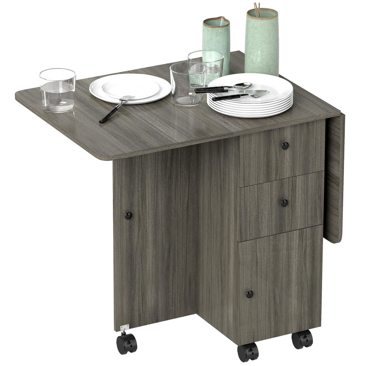 ESSTISCH Dunkelgrau 1 Stück - Dunkelgrau, Kunststoff (120/60/76.5cm) - GiPP