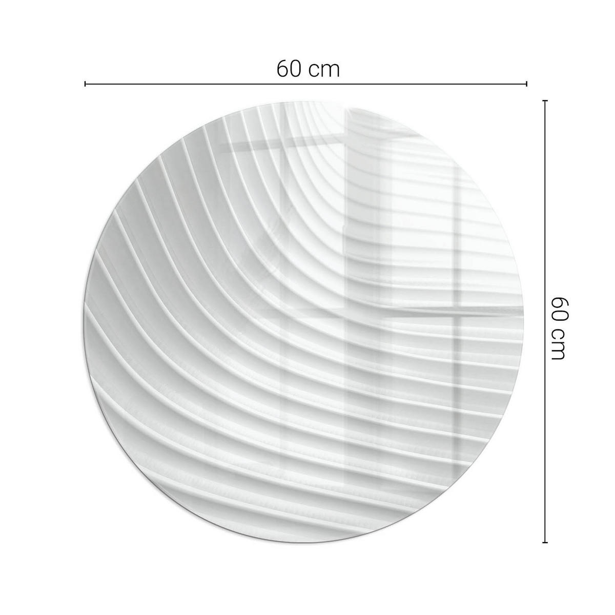 GLASPLATTE für Kamin Ø 60 cm - Weiß, Glas (60/60/0.4cm) - TULUP