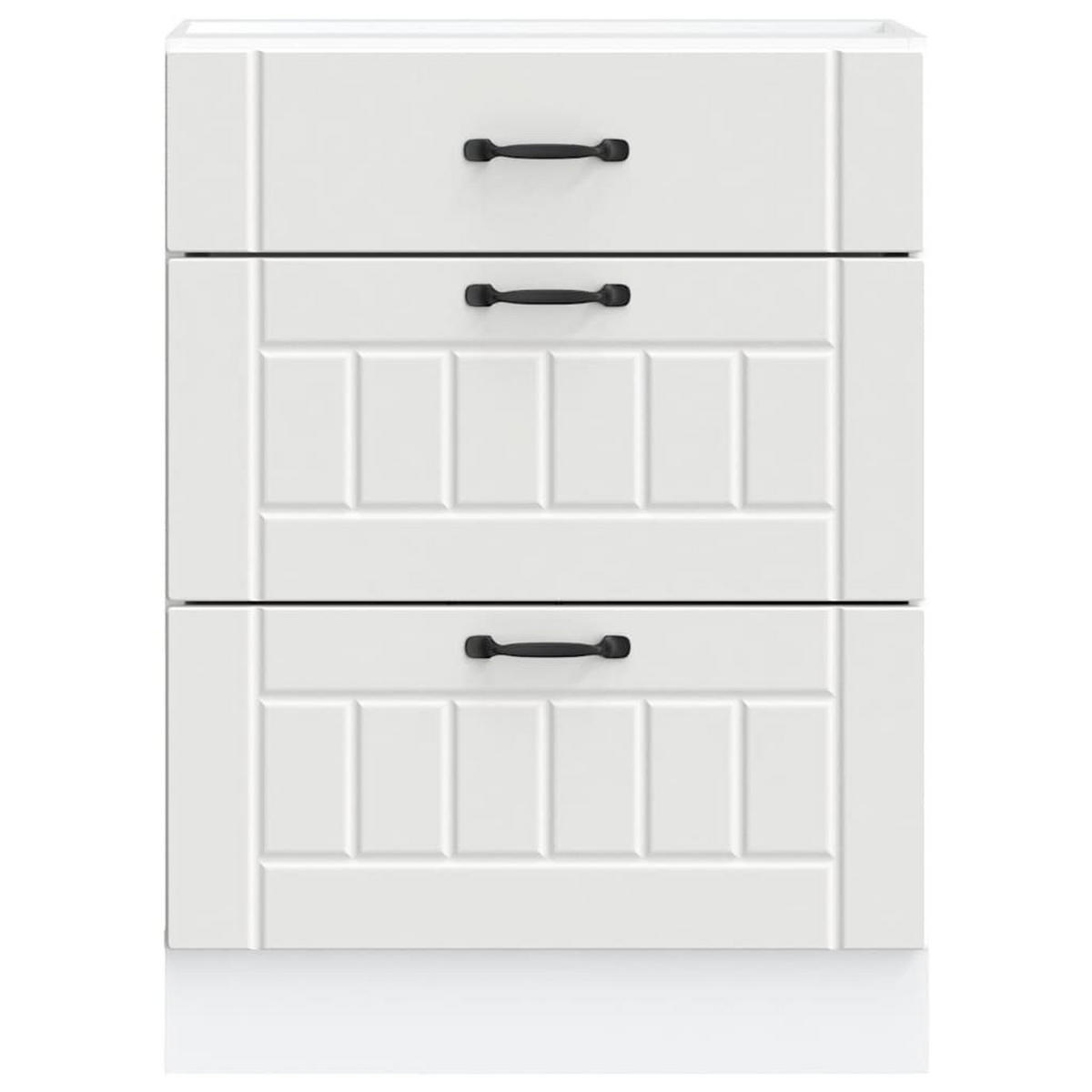 KÜCHENUNTERSCHRANK Lucca mit 3 Schubladen 60/46/81,5 cm aus Holzwerkstoff Weiß - Weiß, Holz (60/81.5/46cm) - vidaXL