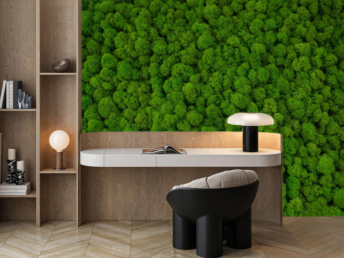 FOTOTAPETE für Jugendzimmer Dekorativer Grüner Moos Modern 200x140 - Grün, Papier (200/140cm) - Muralo