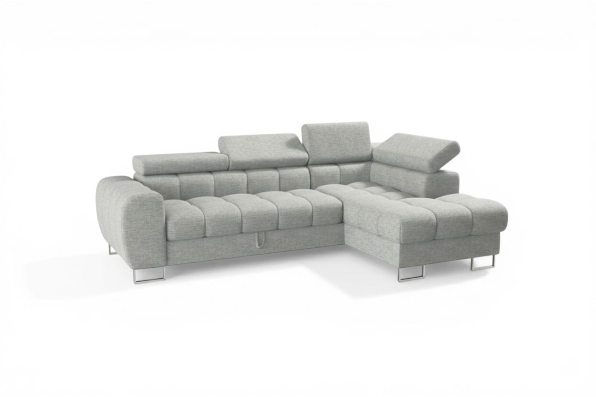 ECKSOFA Bastien Mit Schlaffunktion - Hellgrau, Holzwerkstoff/Textil (260/170cm) - Fun Möbel