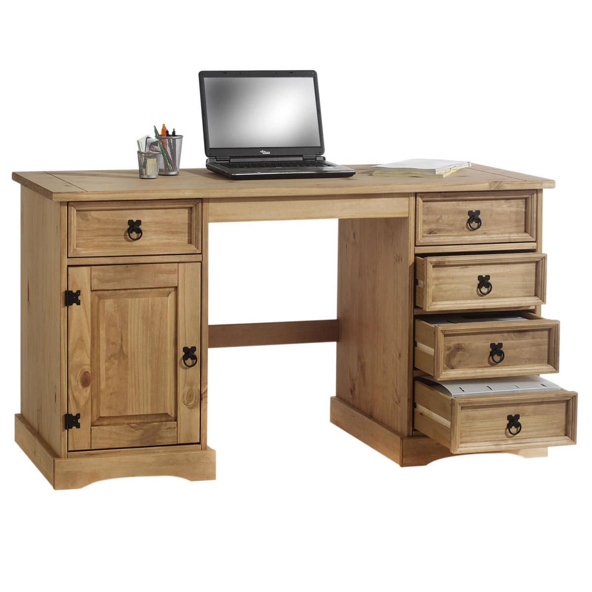 SCHREIBTISCH TEQUILA - Braun, Holz (60/140/77cm) - IDIMEX