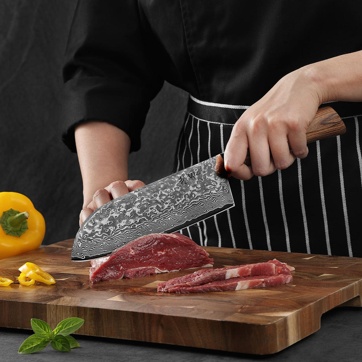 SANTOKUMESSER 17 cm - Braun, Holz/Metall (32cm) - Wakoli