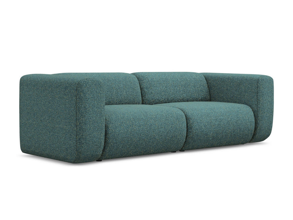 3-SITZER SOFA Strukturstoff Stoff Blau - Blau/Petrol, Kunststoff/Textil (228/70/89cm) - Makamii