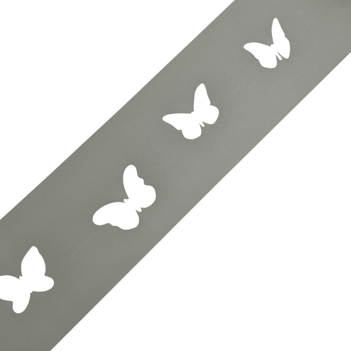 SICHTSCHUTZSTREIFEN zaun|zu PREMIUM dekor Schmetterlinge Sichtschutz Steingrau 2,55m - Graubraun, Kunststoff (255/19cm) - ZAUN|ZU