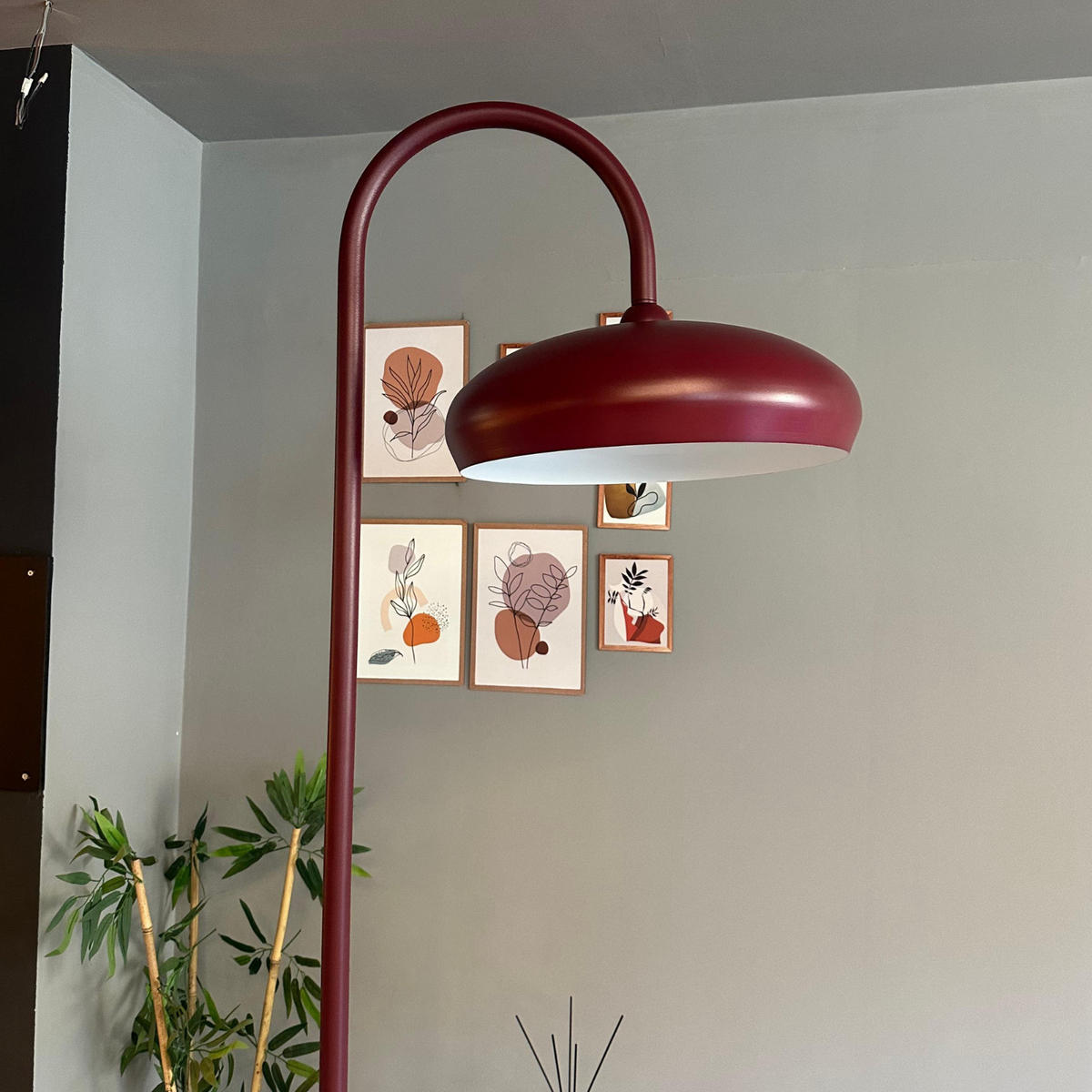 STEHLAMPE Bralo 180 Cm - Bordeaux, Metall (37/37/180cm) - Bamyum