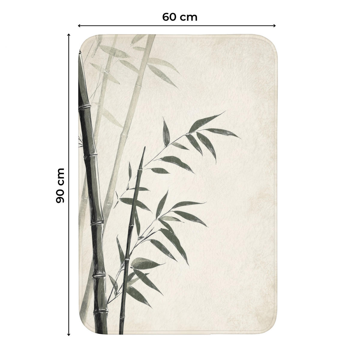 WC PŘEDLOŽKA Japandi - Bambus - béžová 60x90 cm - ecru, textil/plast (60/1cm) - OnlyWow