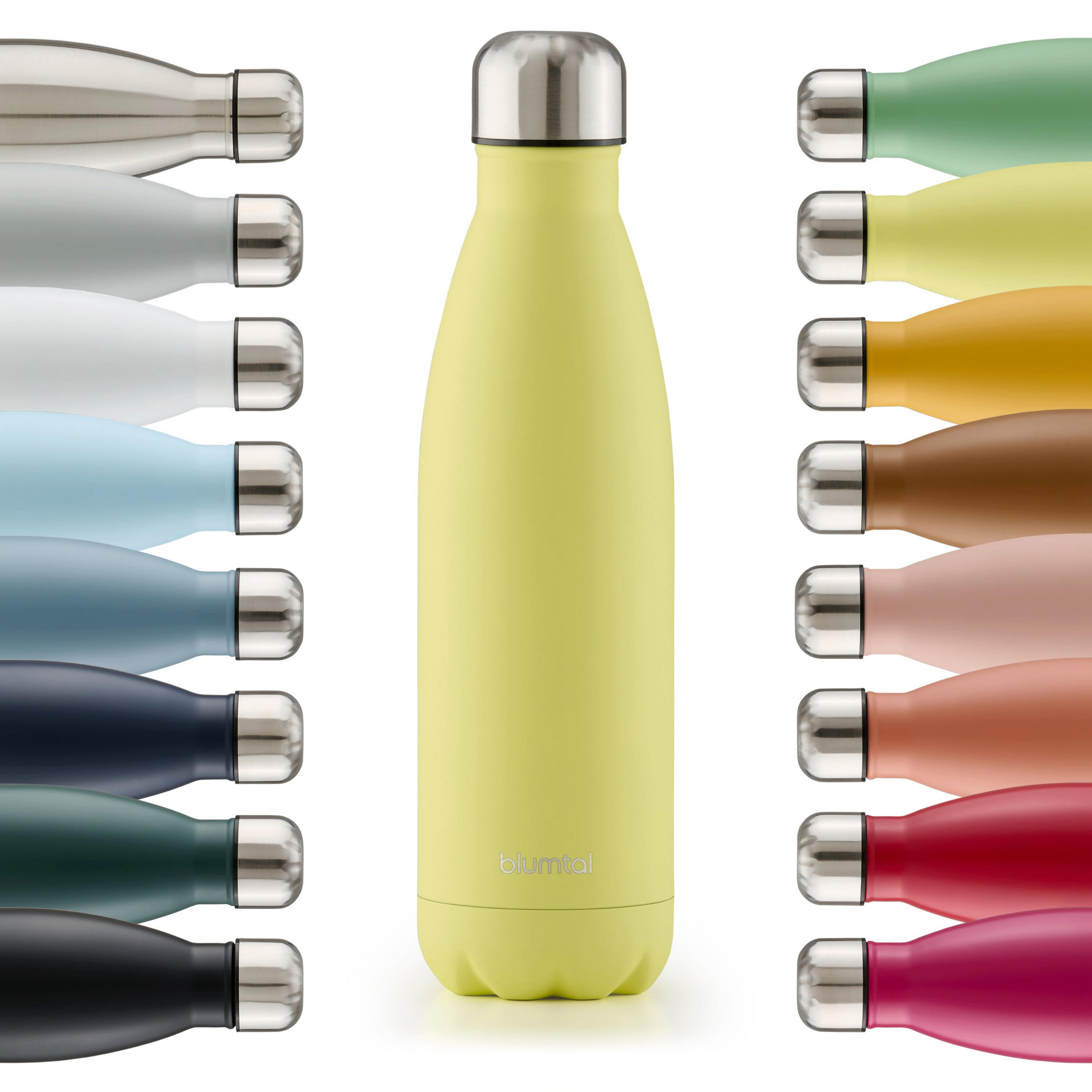 THERMOSFLASCHE Charles 1000 ml, Hellgelb - Hellgelb, Metall (1L) - Blumtal