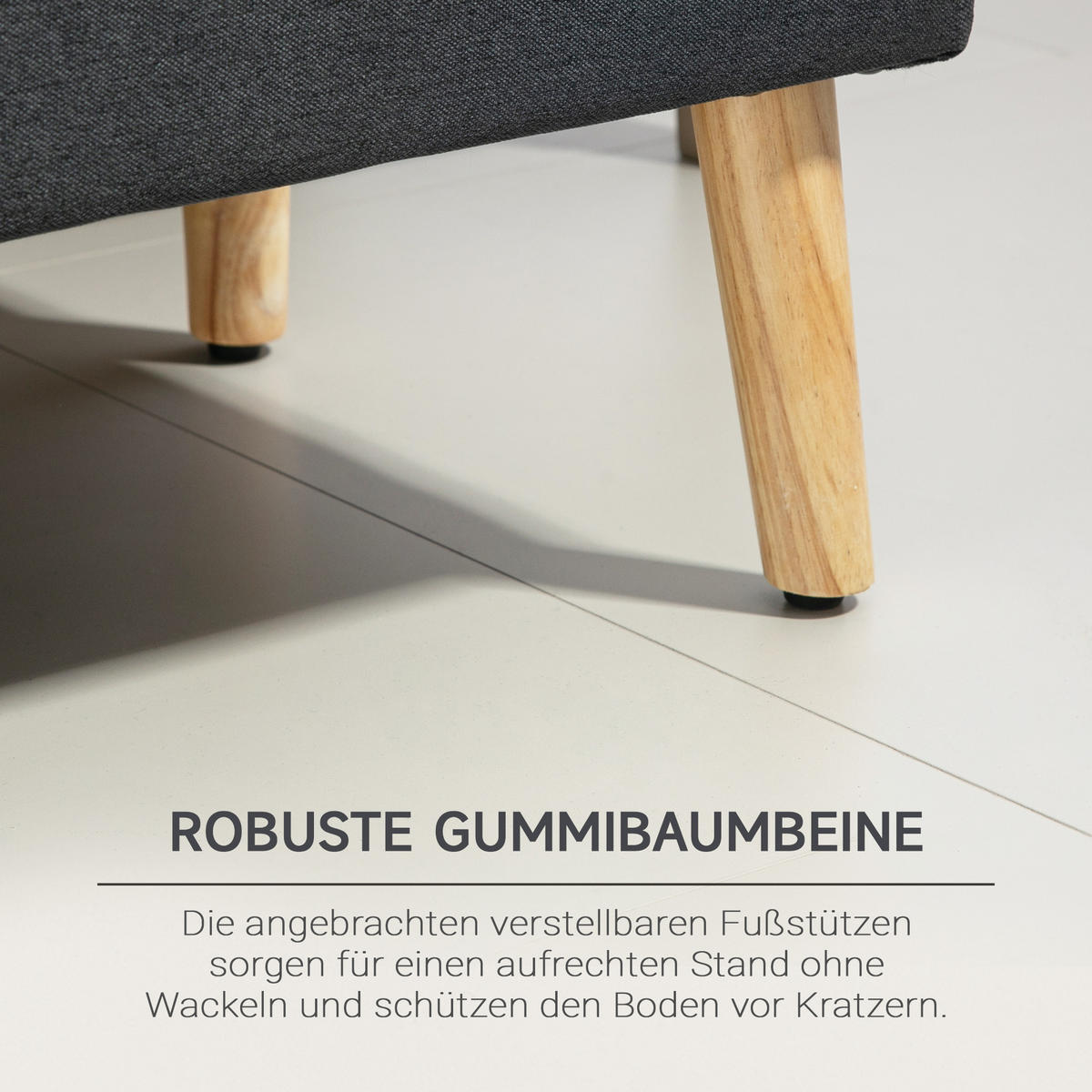 SITZBANK Polsterbank mit Stauraum scandinavia Truhenbank Polyester Holz - Dunkelgrau, Kunststoff (39/45/110cm) - HOMCOM