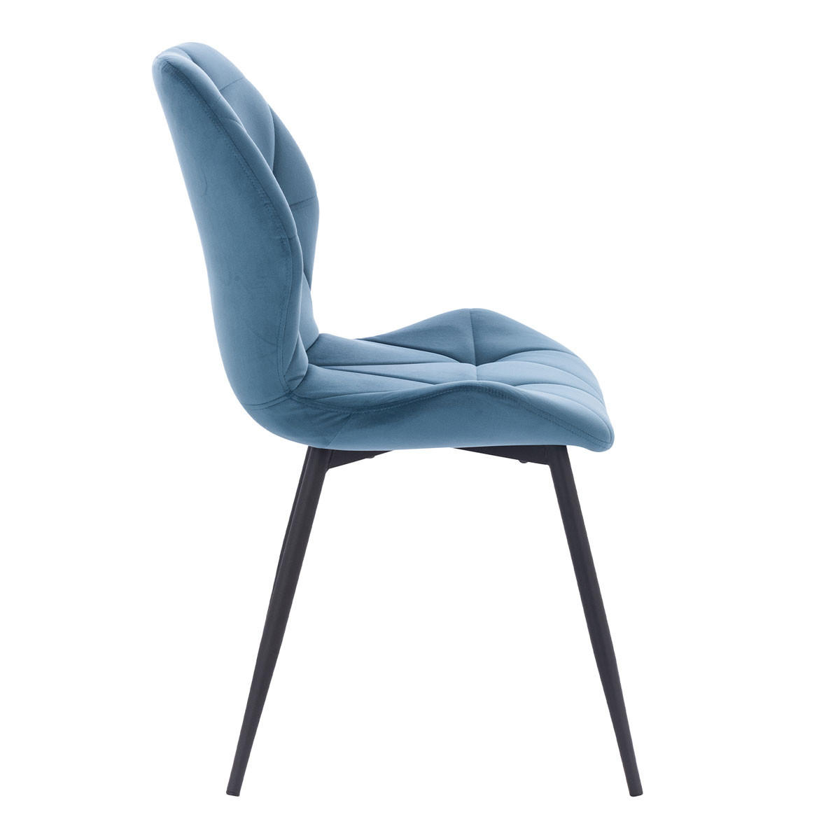 ESSZIMMERSTUHL JAMIE Samt Blau - Blau/Schwarz, Textil (47/84/48cm) - SVITA