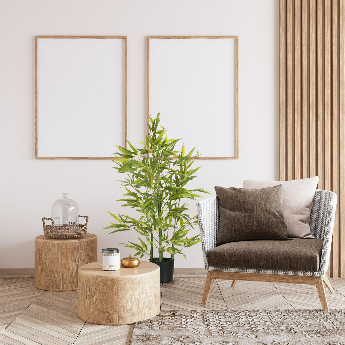 KÜNSTLICHER Bambus groß 90 cm Kunstpflanze - Grün, Kunststoff (90cm) - HOMCOM