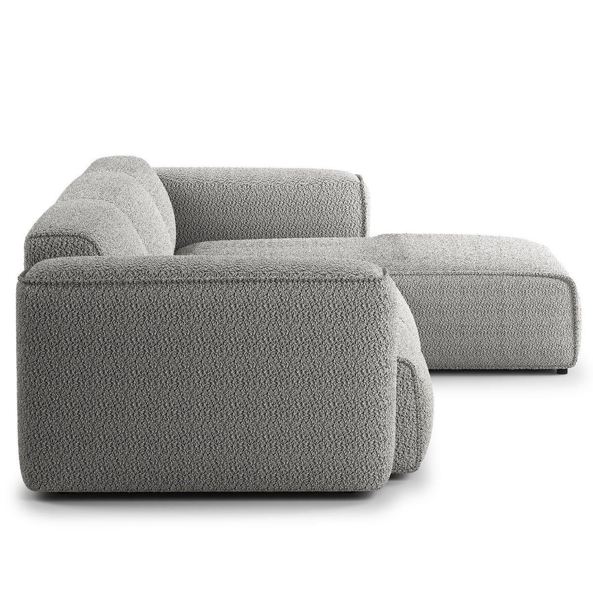 3-SITZER ECKSOFA mit Longchair - Schwarz/Grau, Kunststoff/Textil (284/173cm) - home24
