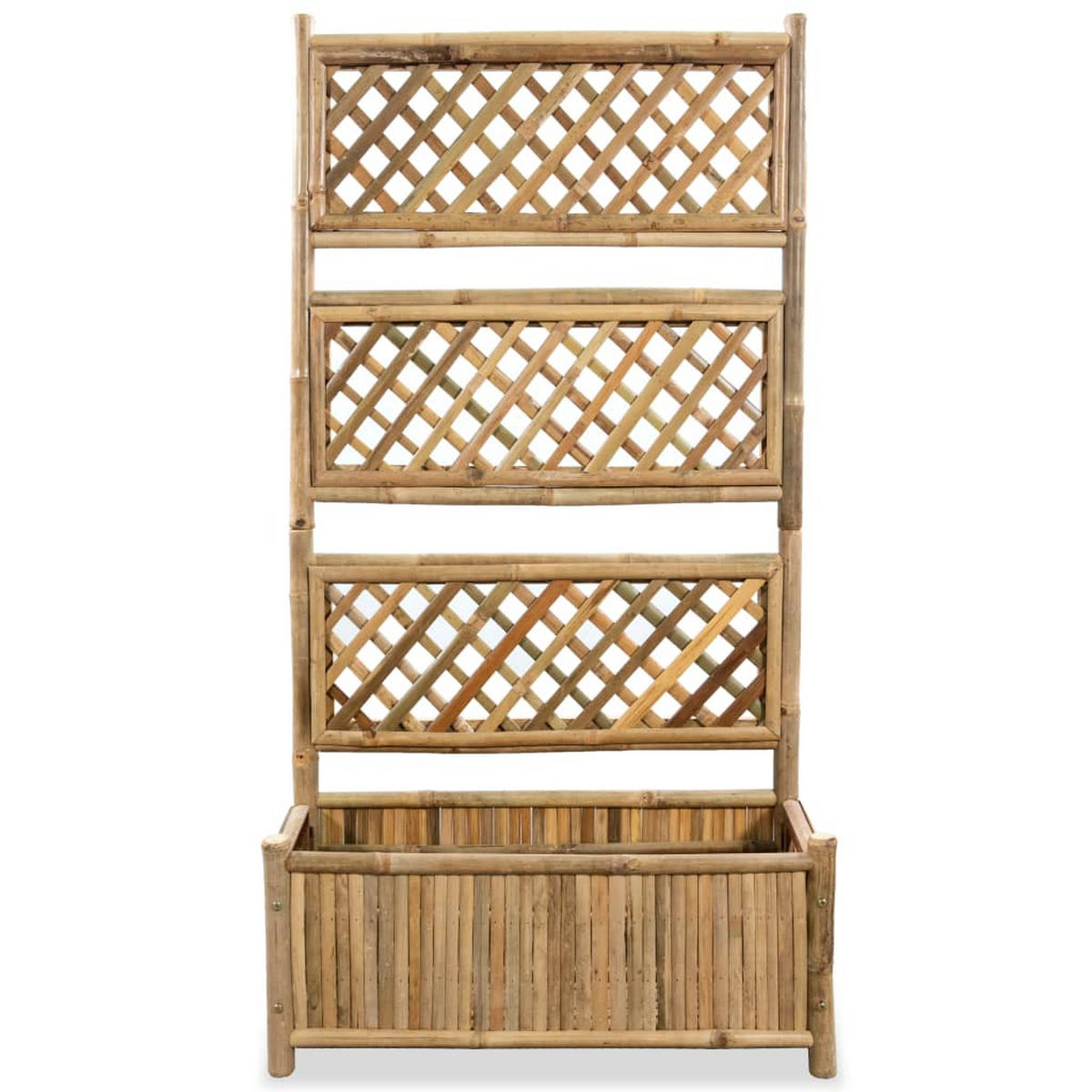 HOCHBEET mit Spalier Bambus 70 cm - Braun, Holz (70/135/30cm) - furnicato