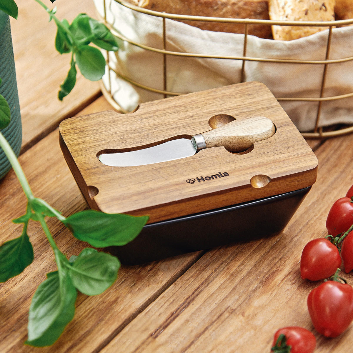 BUTTERDOSE Mooka schwarz 11/16 cm - Schwarz, Keramik (11/5/16cm) - Homla