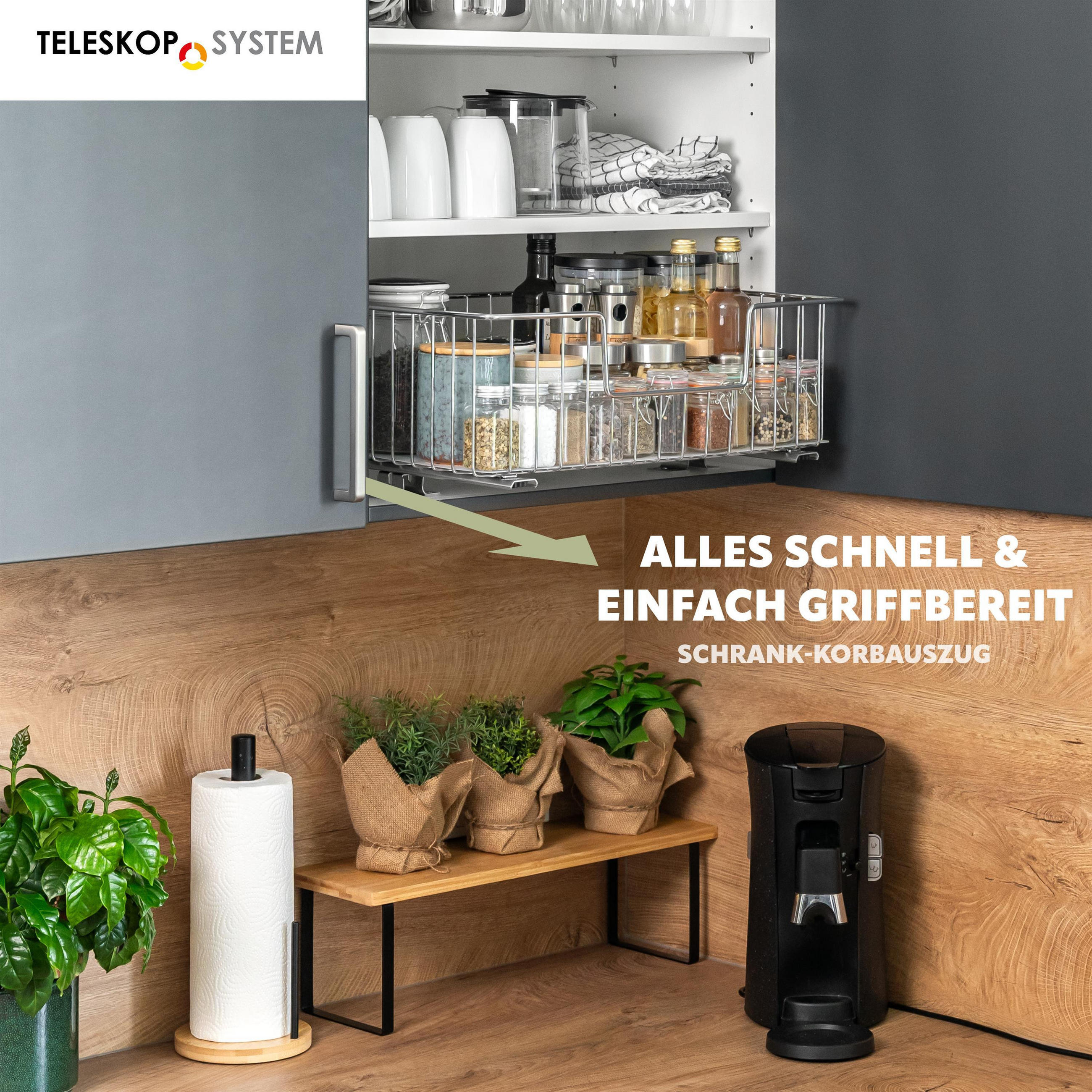 KORBAUSZUG, silber, Metall - Chromfarben, Metall (50/20/28.5cm) - bremermann