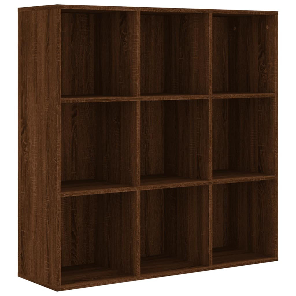 BÜCHERREGAL mit 9 Fächern 98/29/97,5 cm aus Holzwerkstoff Eichen-Optik Dekor - Eichefarben, Holz (98/98/30cm) - vidaXL