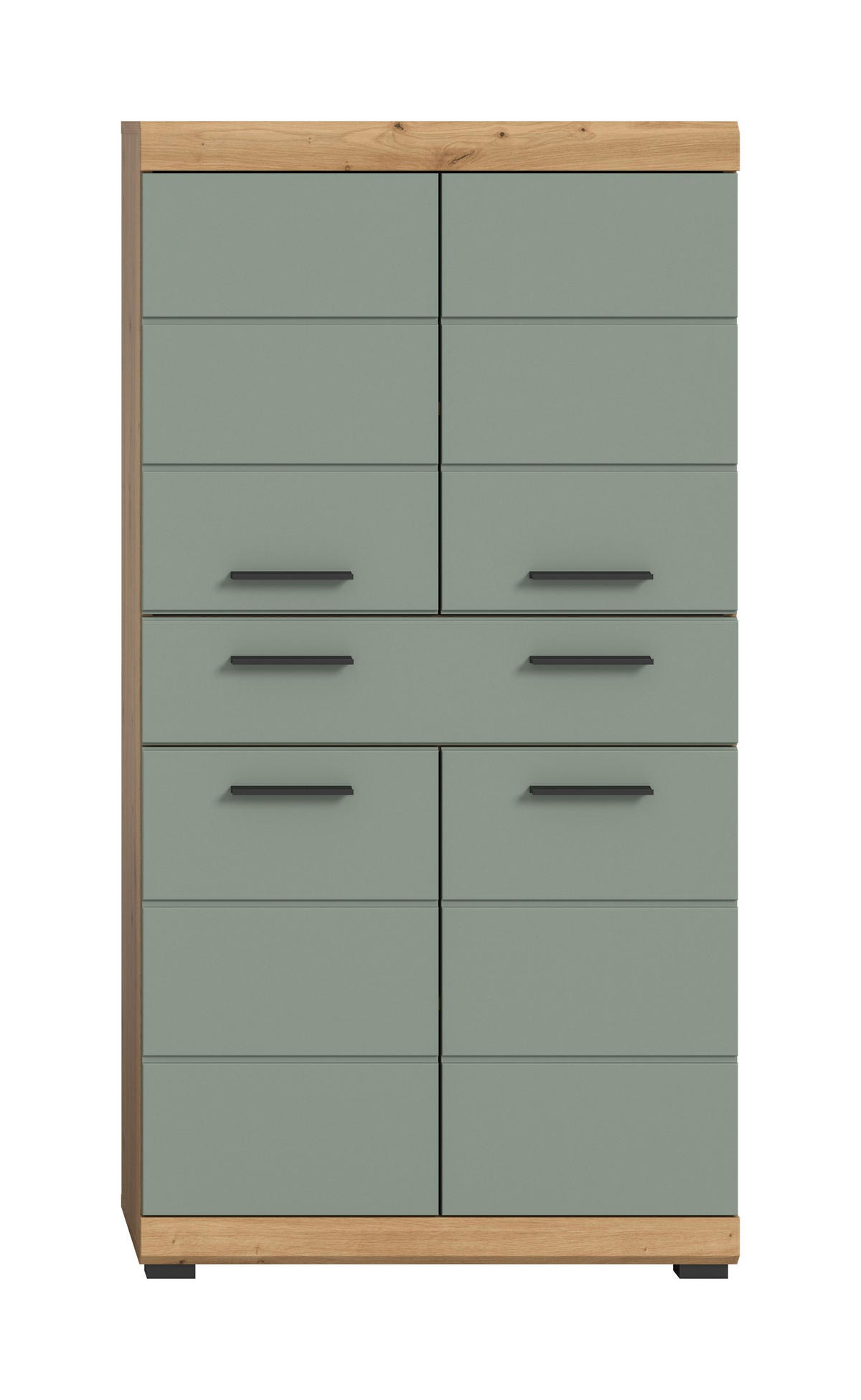 BADMIDISCHRANK Scout Bad in Artisan Eiche Nachbildung und Salbei Nachbildung B/H/T: 74x141x31 cm - Eiche Artisan, Holz (74/141/31cm)