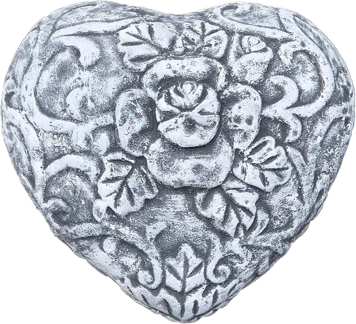 STEINFIGUR Herz Rankenmuster frostfest Steinguss - Grau, Stein (18/9/20cm) - stoneandstyle