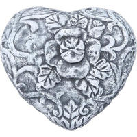 STEINFIGUR Herz Rankenmuster frostfest Steinguss - Grau, Stein (18/9/20cm) - stoneandstyle