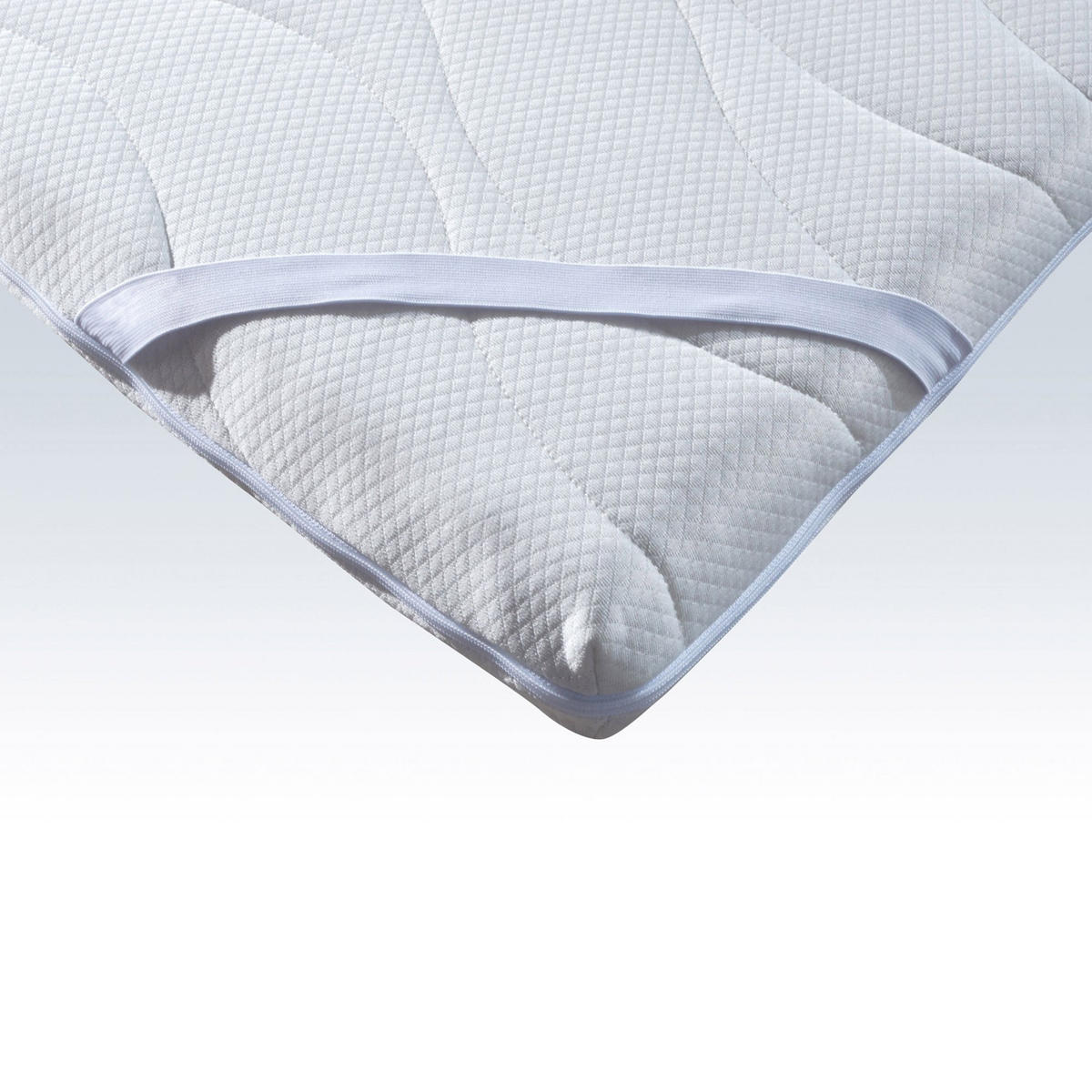KALTSCHAUMTOPPER, abnehmbarer Bezug, Größe: 160x220 - Weiß, Textil (160/220cm) - Betten-ABC