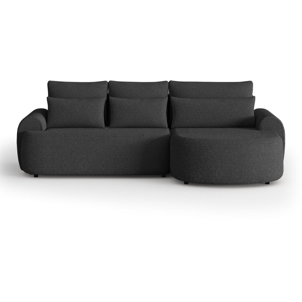 ECKSCHLAFSOFA Olivio L Schwarz, rechts - Schwarz, Kunststoff/Textil (266/170cm) - Beautysofa