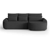 ECKSCHLAFSOFA Olivio L Schwarz, rechts - Schwarz, Kunststoff/Textil (266/170cm) - Beautysofa