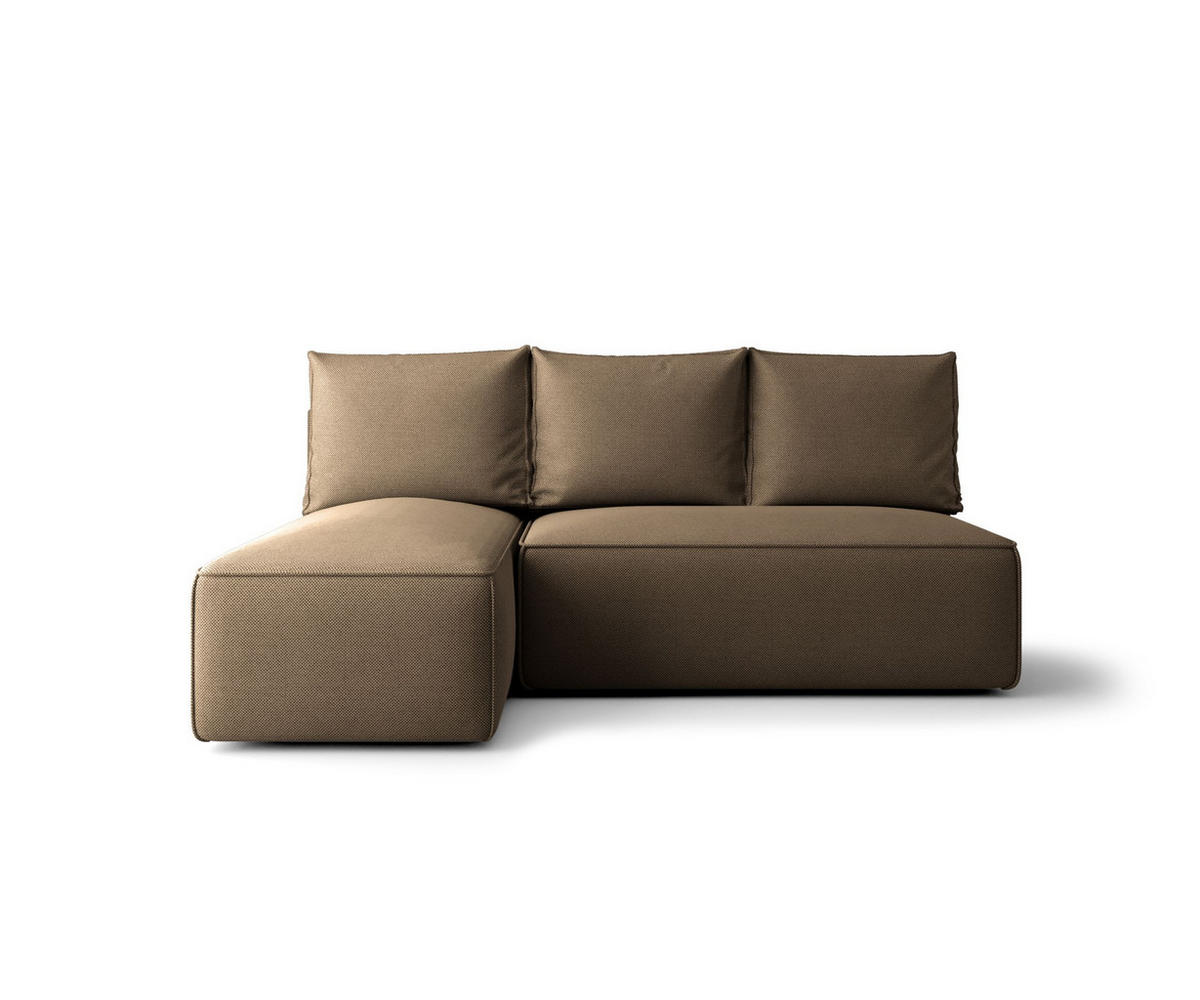 ECKSOFA mit Schlaffunktion SAVIO MINI Curio 20 Links - Braun, Textil (200/140cm) - Bedante