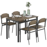 ESSZIMMER-SET, rechteckig 100×63cm 5-teilig, natur - Braun, Holzwerkstoff (63/76.5/100cm) - Vallsero