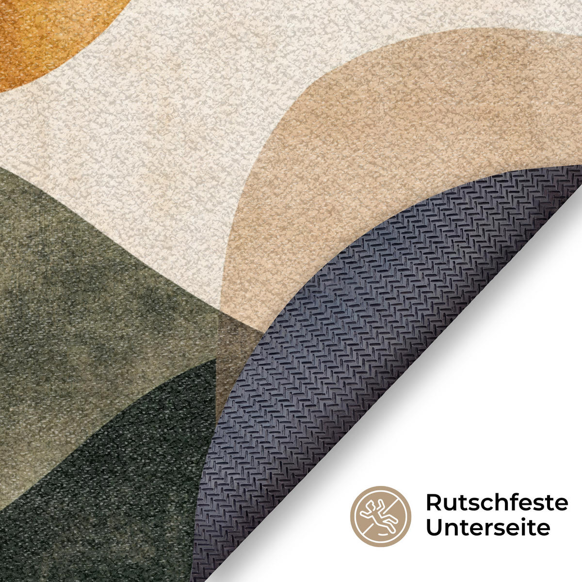 ROHOŽKA Tvary - okrově žlutá - abstraktní 90x90 cm - různobarevná, textil/umělá hmota (90/0.4cm) - MuchoWow