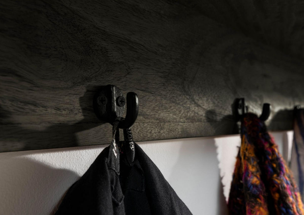 WANDGARDEROBE Mango 115x30x45 grau lackiert RAILWAY #259 - Grau, Holz (115/45/30cm) - Massivmoebel24