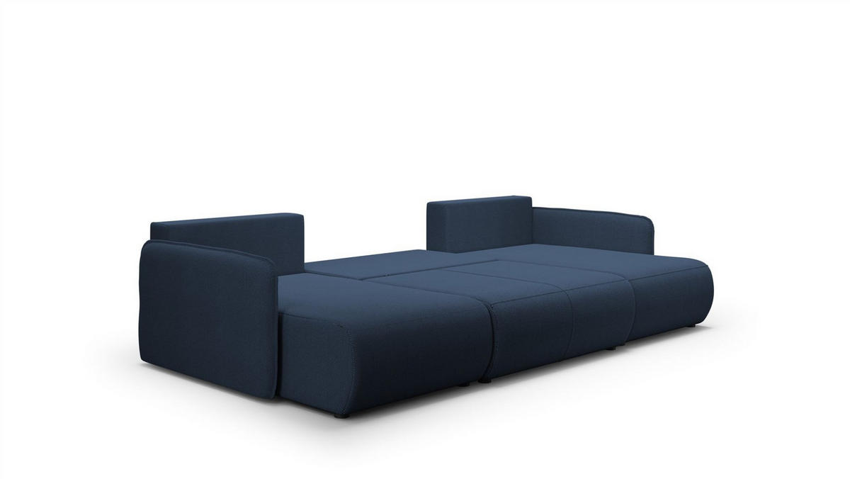 WOHNLANDSCHAFT Calgary - Dunkelblau, Holzwerkstoff/Textil (290/86/148cm) - Fun Möbel