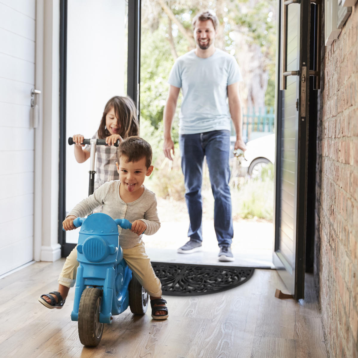 FUßMATTE - Schwarz, Kunststoff (75/45cm) - Relaxdays