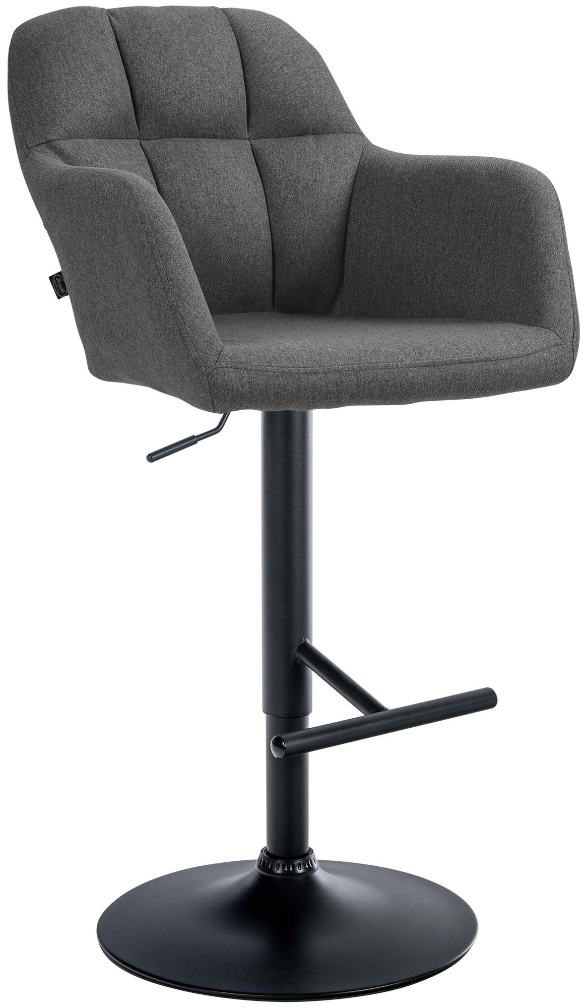 BARHOCKER Stoff dunkelgrau - Dunkelgrau/Schwarz, Textil (57/97/59cm) - CLP