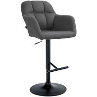 BARHOCKER Stoff dunkelgrau - Dunkelgrau/Schwarz, Textil (57/97/59cm) - CLP