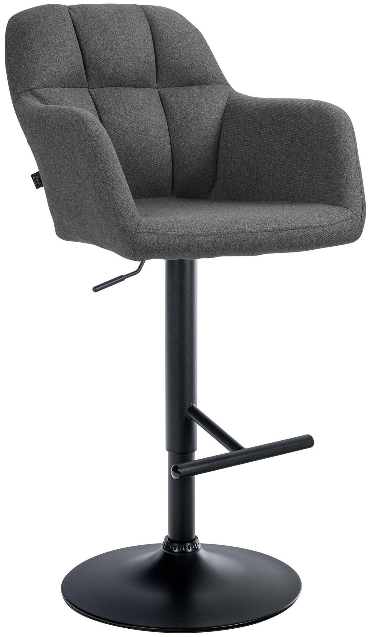 BARHOCKER Stoff dunkelgrau - Dunkelgrau/Schwarz, Textil (57/97/59cm) - CLP