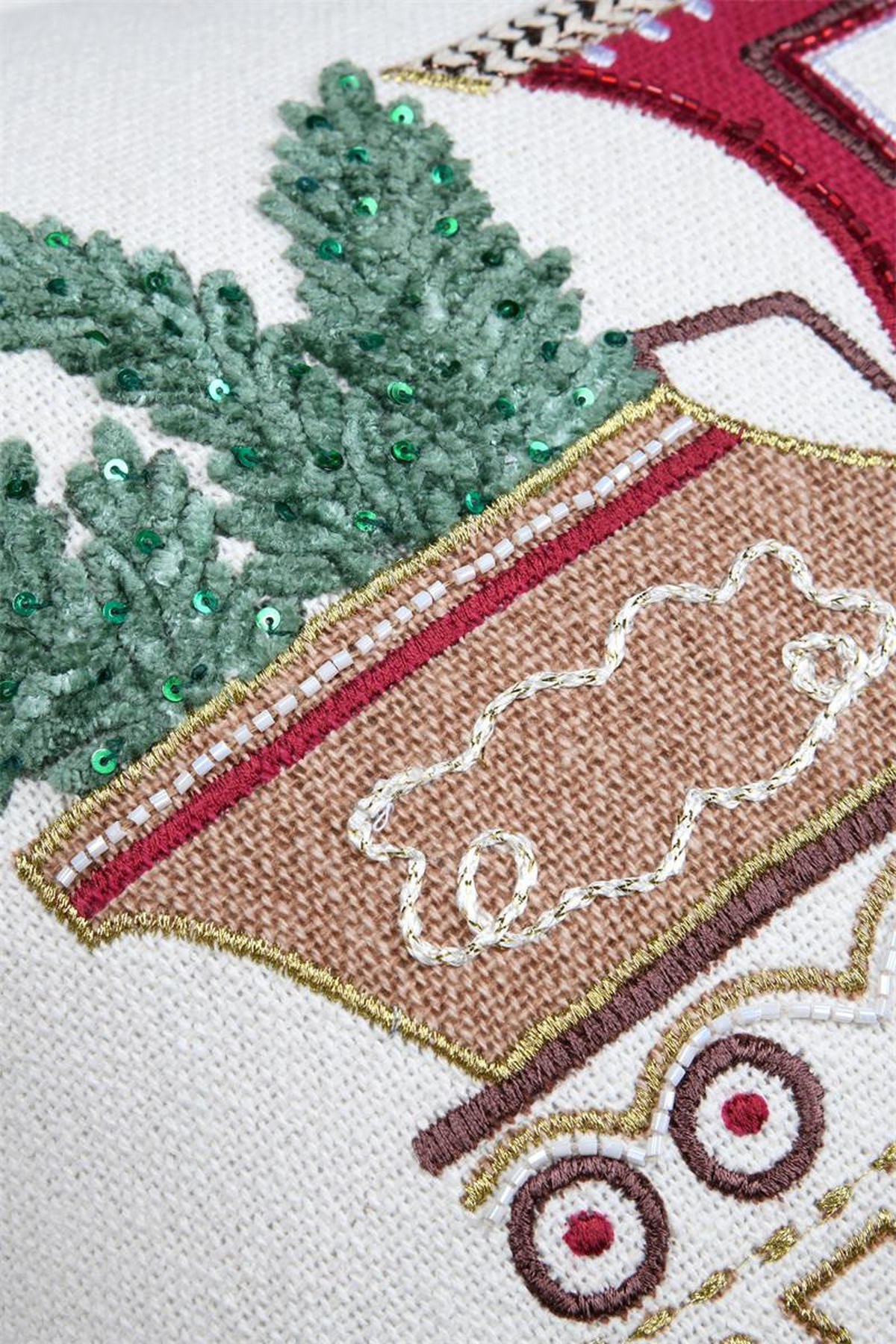 WEIHNACHTSKISSEN Print 35/55 cm - Multicolor, Naturmaterialen (55/35cm)