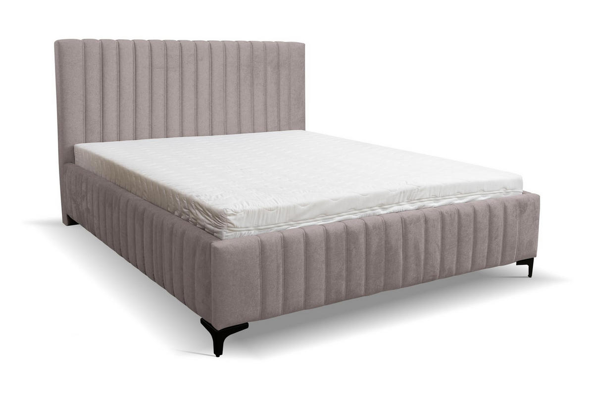 POLSTERBETT QUANT mit Bettkasten Velour Stoff 180 x 200 cm - Braun, Holzwerkstoff (180/200cm) - VENASI MÖBEL