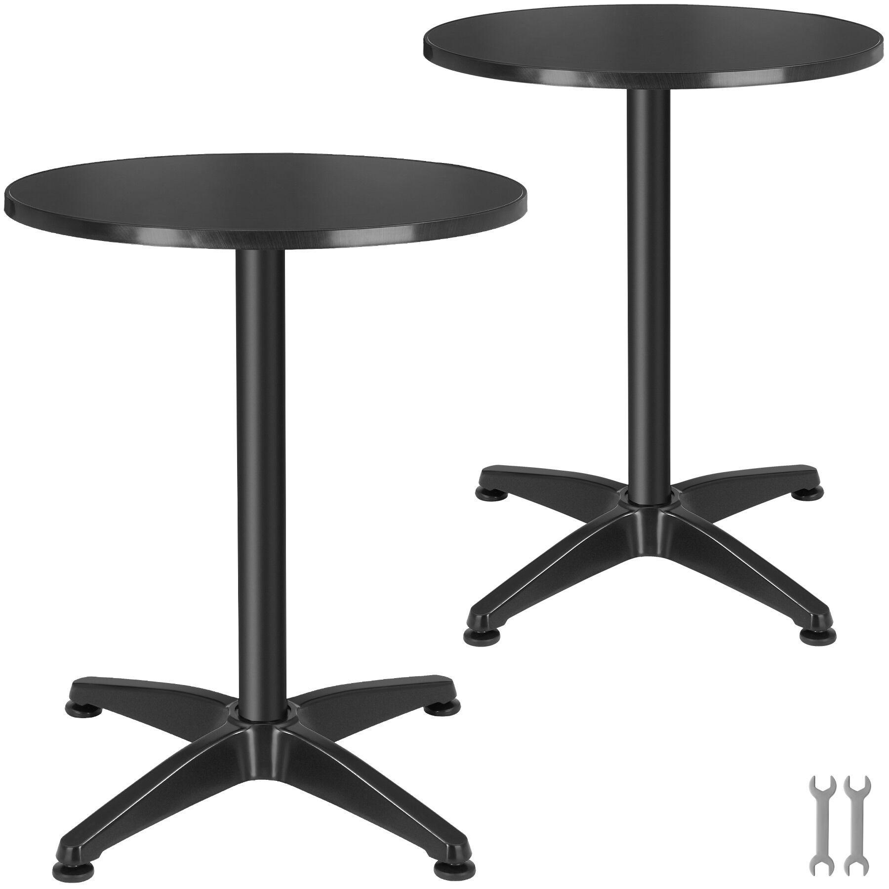BISTROTISCH aus Aluminium Frederic, höhenverstellbare Kunststofffüße, schwarz - Schwarz, Holz (67/67/110cm) - tectake