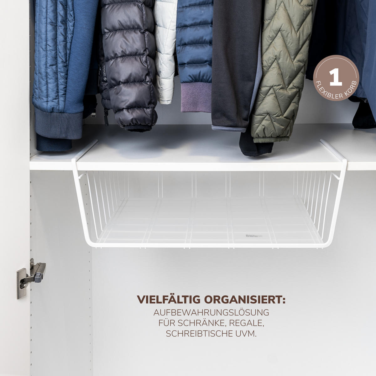 MAXI-SCHRANKKORB, weiß - Weiß, Metall (61/20/45.5cm) - eluno